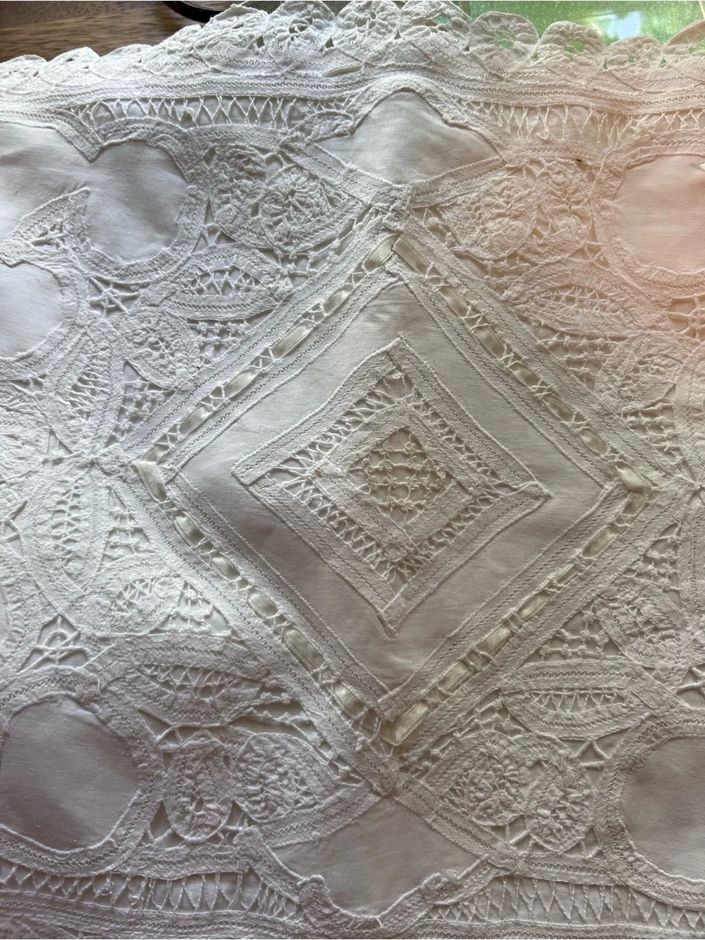 Handmade White Embroidered Lace Lingerie bag new w/tag!